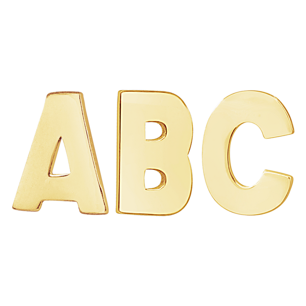 Block Initials in 14K Gold (12.00 mm)