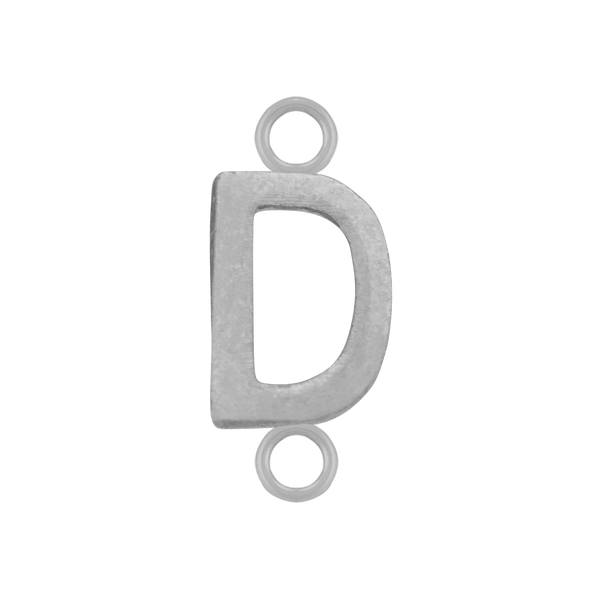 Highway Gothic Initials with 2 Jump Rings in 14K Gold (6 mm)