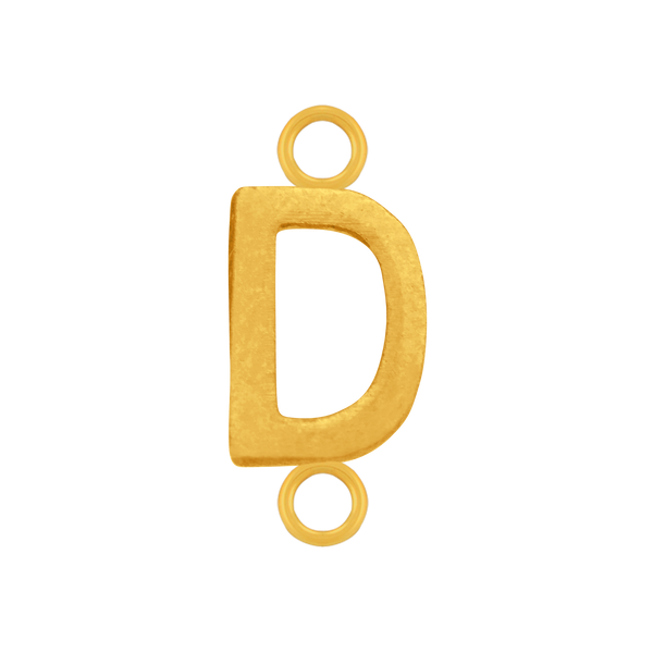 Highway Gothic Initials with 2 Jump Rings in 14K Gold (6 mm)