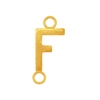 Highway Gothic Initials with 2 Jump Rings in 14K Gold (6 mm)