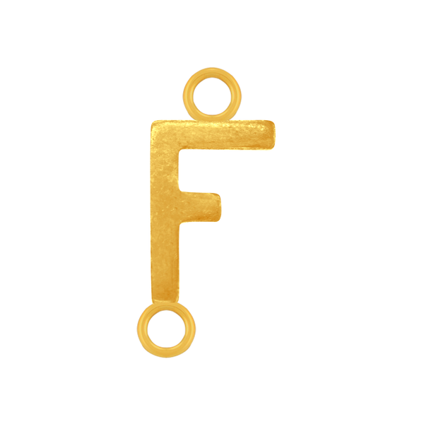 Highway Gothic Initials with 2 Jump Rings in 14K Gold (6 mm)