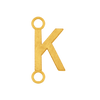 Highway Gothic Initials with 2 Jump Rings in 14K Gold (6 mm)