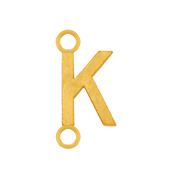 Highway Gothic Initials with 2 Jump Rings in 14K Gold (6 mm)