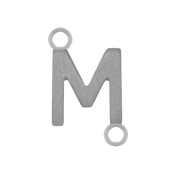 Highway Gothic Initials with 2 Jump Rings in 14K Gold (6 mm)