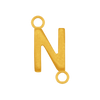 Highway Gothic Initials with 2 Jump Rings in 14K Gold (6 mm)
