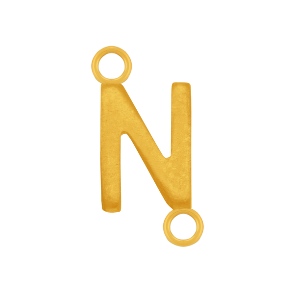 Highway Gothic Initials with 2 Jump Rings in 14K Gold (6 mm)