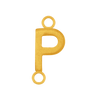 Highway Gothic Initials with 2 Jump Rings in 14K Gold (6 mm)