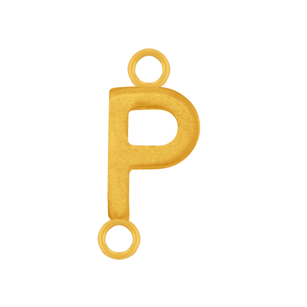 Highway Gothic Initials with 2 Jump Rings in 14K Gold (6 mm)