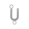 Highway Gothic Initials with 2 Jump Rings in 14K Gold (6 mm)