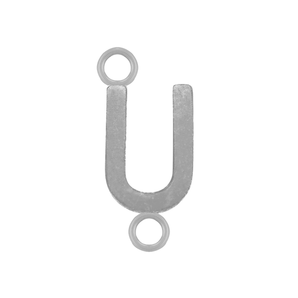 Highway Gothic Initials with 2 Jump Rings in 14K Gold (6 mm)