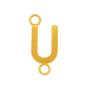 Highway Gothic Initials with 2 Jump Rings in 14K Gold (6 mm)