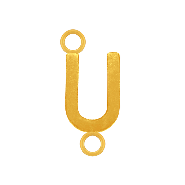 Highway Gothic Initials with 2 Jump Rings in 14K Gold (6 mm)