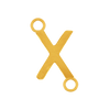 Highway Gothic Initials with 2 Jump Rings in 14K Gold (6 mm)