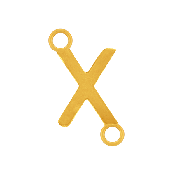Highway Gothic Initials with 2 Jump Rings in 14K Gold (6 mm)