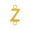 Highway Gothic Initials with 2 Jump Rings in 14K Gold (6 mm)