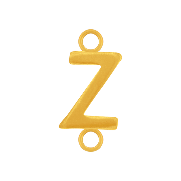 Highway Gothic Initials with 2 Jump Rings in 14K Gold (6 mm)