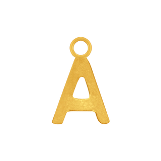 Highway Gothic Initials with 1 Jump Ring in 14K Gold (6 mm)
