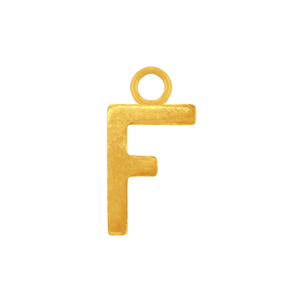 Highway Gothic Initials with 1 Jump Ring in 14K Gold (6 mm)