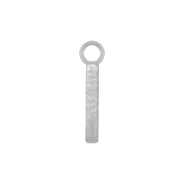 Highway Gothic Initials with 1 Jump Ring in 14K Gold (6 mm)