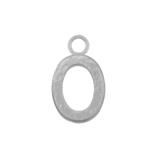 Highway Gothic Initials with 1 Jump Ring in 14K Gold (6 mm)