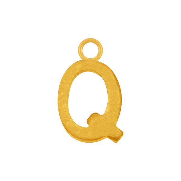 Highway Gothic Initials with 1 Jump Ring in 14K Gold (6 mm)
