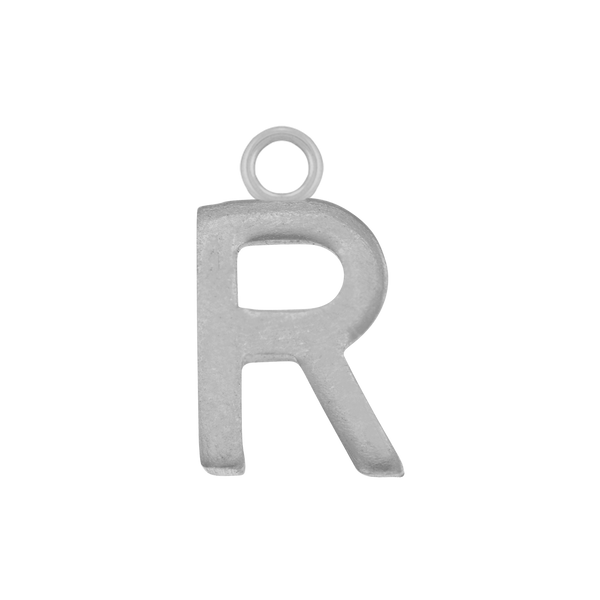 Highway Gothic Initials with 1 Jump Ring in 14K Gold (6 mm)