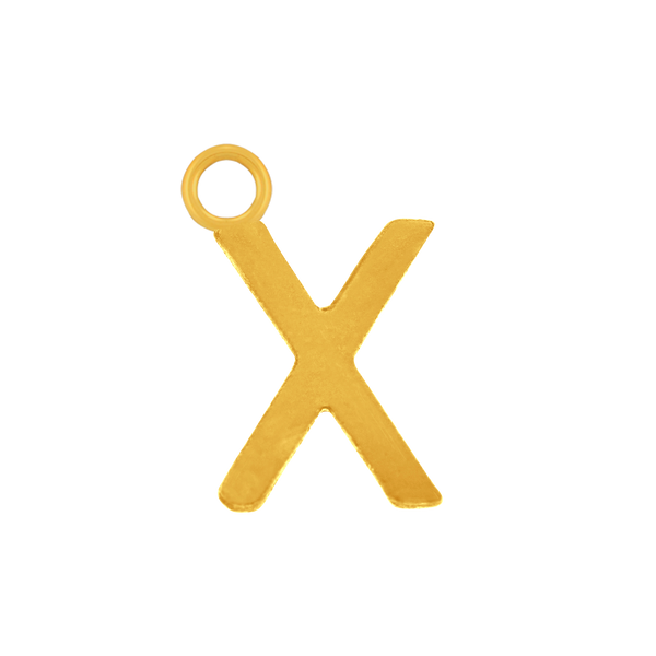Highway Gothic Initials with 1 Jump Ring in 14K Gold (6 mm)