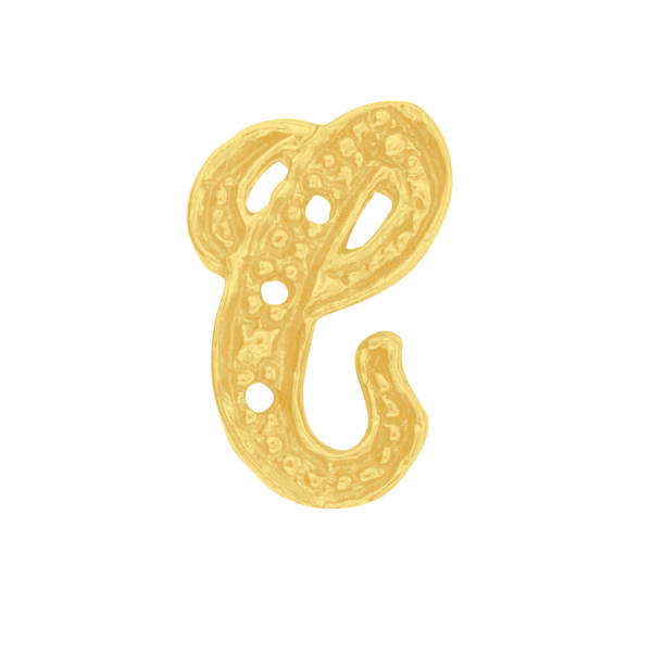 ITI NYC Block Script in 14K Gold (10mm) (Semi-Polished)