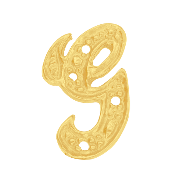 ITI NYC Block Script in 14K Gold (10mm) (Semi-Polished)