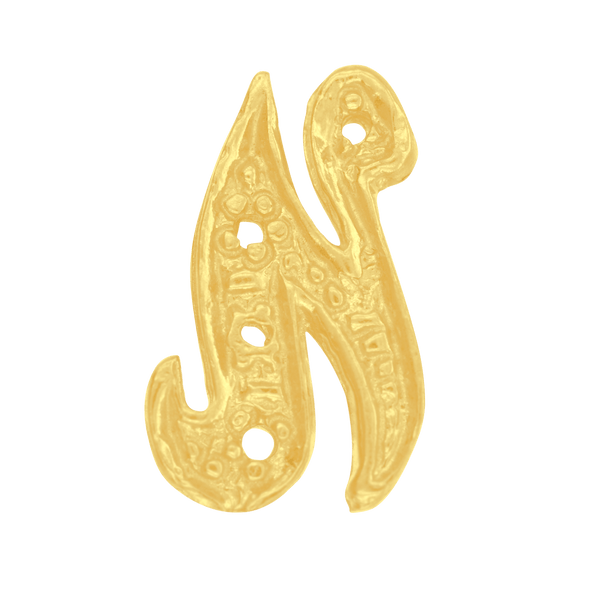 ITI NYC Block Script in 14K Gold (10mm) (Semi-Polished)