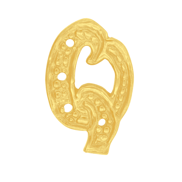 ITI NYC Block Script in 14K Gold (10mm) (Semi-Polished)