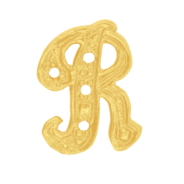ITI NYC Block Script in 14K Gold (10mm) (Semi-Polished)