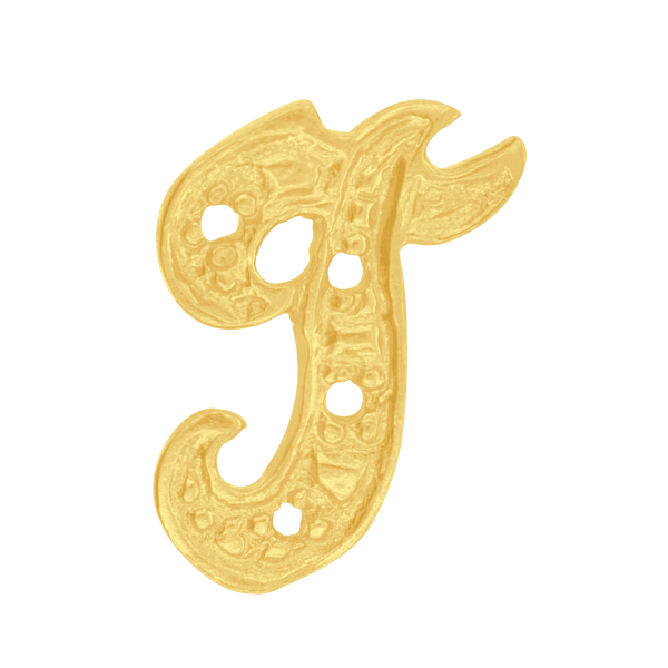 ITI NYC Block Script in 14K Gold (10mm) (Semi-Polished)