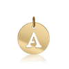 ITI NYC Uppercase Cut Out Disc in 14K Gold (12mm) (100% Polished with Bail)