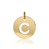 ITI NYC Uppercase Cut Out Disc in 14K Gold (12mm) (100% Polished with Bail)