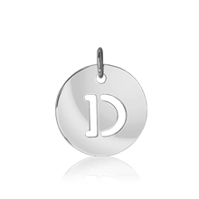 Load image into Gallery viewer, ITI NYC Uppercase Cut Out Disc in Sterling Silver (12mm) (100% Polished with Bail)
