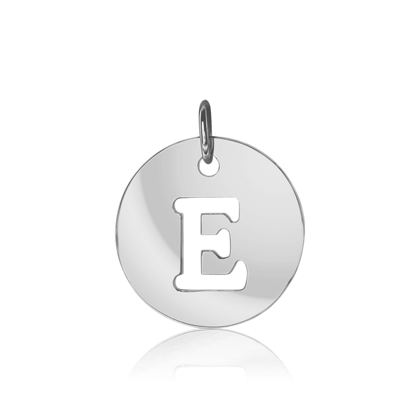 ITI NYC Uppercase Cut Out Disc in Sterling Silver (12mm) (100% Polished with Bail)