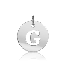 Load image into Gallery viewer, ITI NYC Uppercase Cut Out Disc in Sterling Silver (12mm) (100% Polished with Bail)
