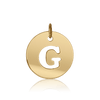 ITI NYC Uppercase Cut Out Disc in 14K Gold (12mm) (100% Polished with Bail)