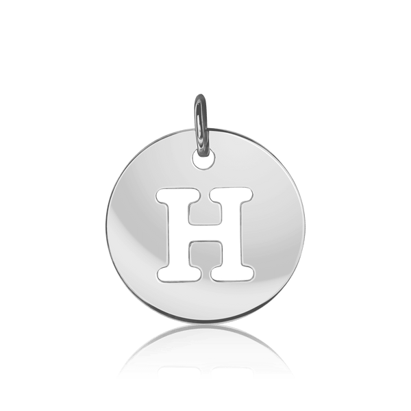 ITI NYC Uppercase Cut Out Disc in Sterling Silver (12mm) (100% Polished with Bail)