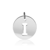 ITI NYC Uppercase Cut Out Disc in Sterling Silver (12mm) (100% Polished with Bail)