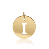ITI NYC Uppercase Cut Out Disc in 14K Gold (12mm) (100% Polished with Bail)
