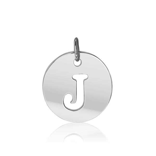 ITI NYC Uppercase Cut Out Disc in Sterling Silver (12mm) (100% Polished with Bail)