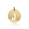ITI NYC Uppercase Cut Out Disc in 14K Gold (12mm) (100% Polished with Bail)