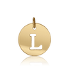 ITI NYC Uppercase Cut Out Disc in 14K Gold (12mm) (100% Polished with Bail)