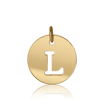 Load image into Gallery viewer, ITI NYC Uppercase Cut Out Disc in Sterling Silver (12mm) (100% Polished with Bail)
