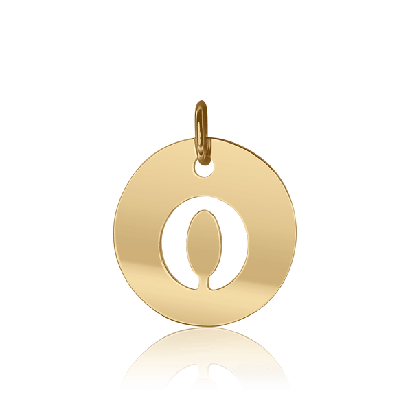 ITI NYC Uppercase Cut Out Disc in 14K Gold (12mm) (100% Polished with Bail)