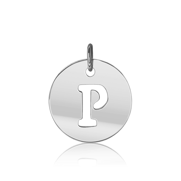 ITI NYC Uppercase Cut Out Disc in 14K Gold (12mm) (100% Polished with Bail)