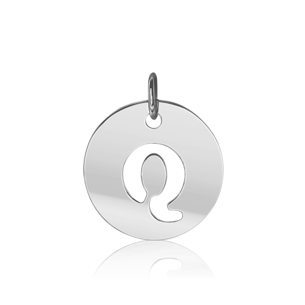 ITI NYC Uppercase Cut Out Disc in Sterling Silver (12mm) (100% Polished with Bail)