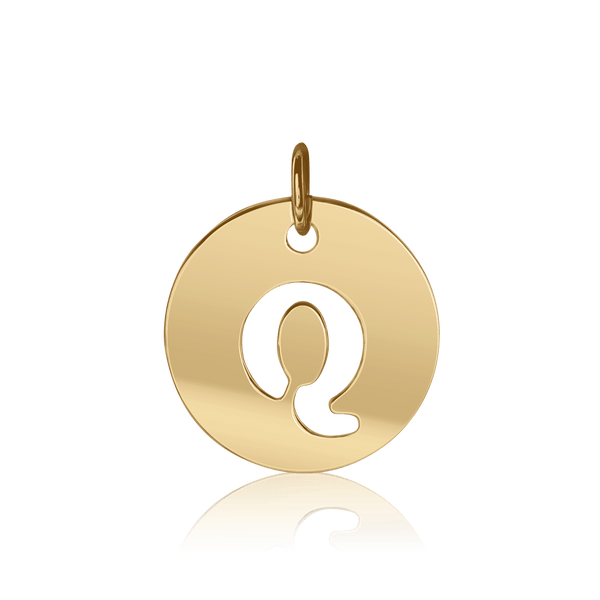 ITI NYC Uppercase Cut Out Disc in 14K Gold (12mm) (100% Polished with Bail)